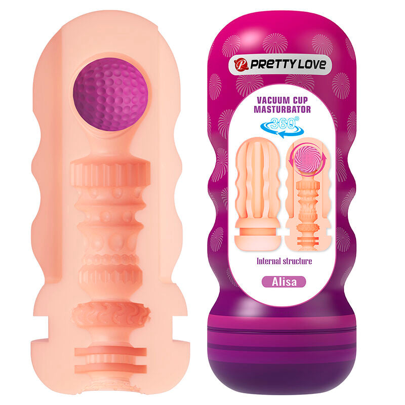 Masturbateur Vaginal Réaliste avec Ventouse et Textures Internes - Pretty Love