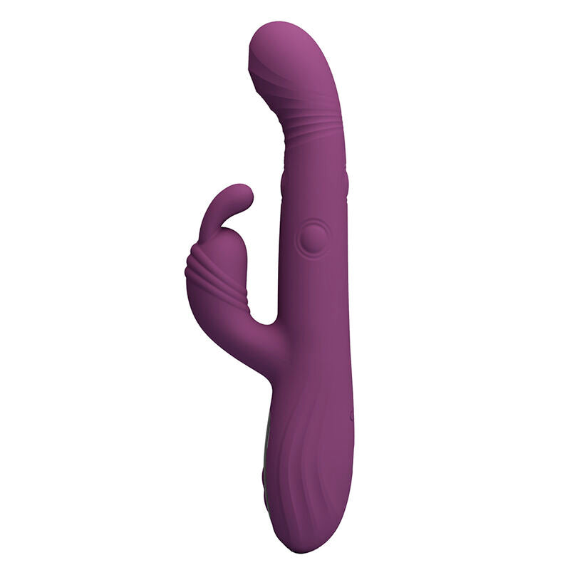 Vibromasseur Lapin Multifonction Oscillant et Percussion Violet - Pretty Love