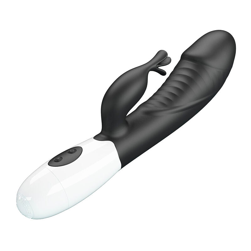 Vibromasseur Lapin Double Stimulation 30 Fonctions Noir - Pretty Love