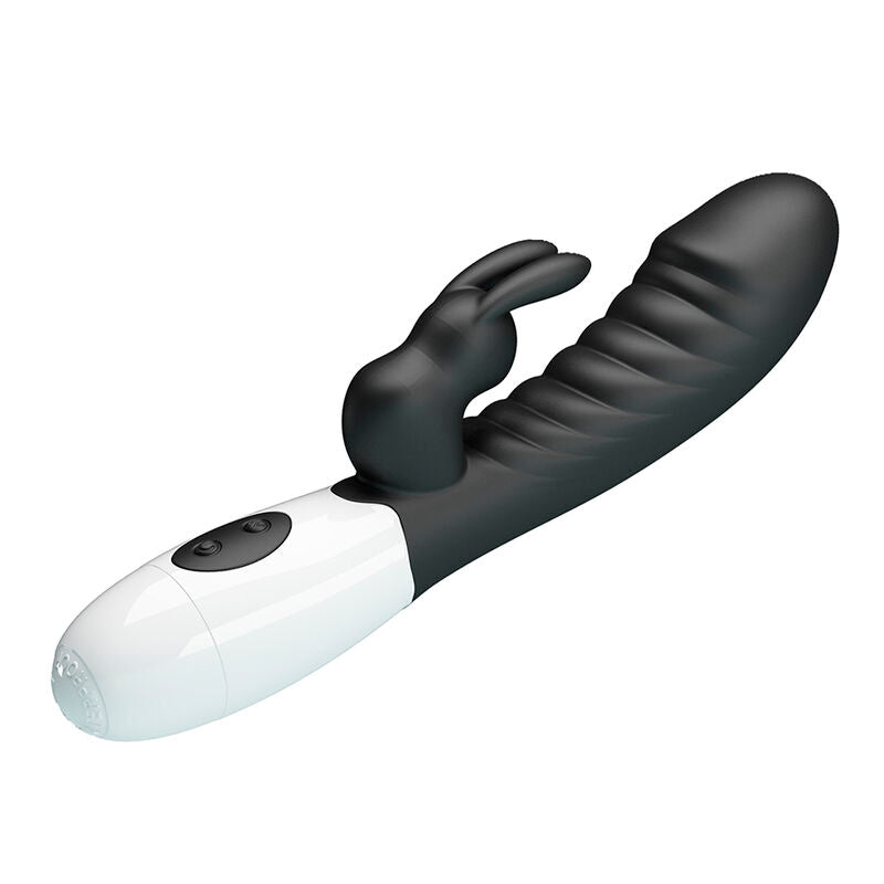 Vibromasseur Lapin Double Stimulation 30 Fonctions Noir - Pretty Love