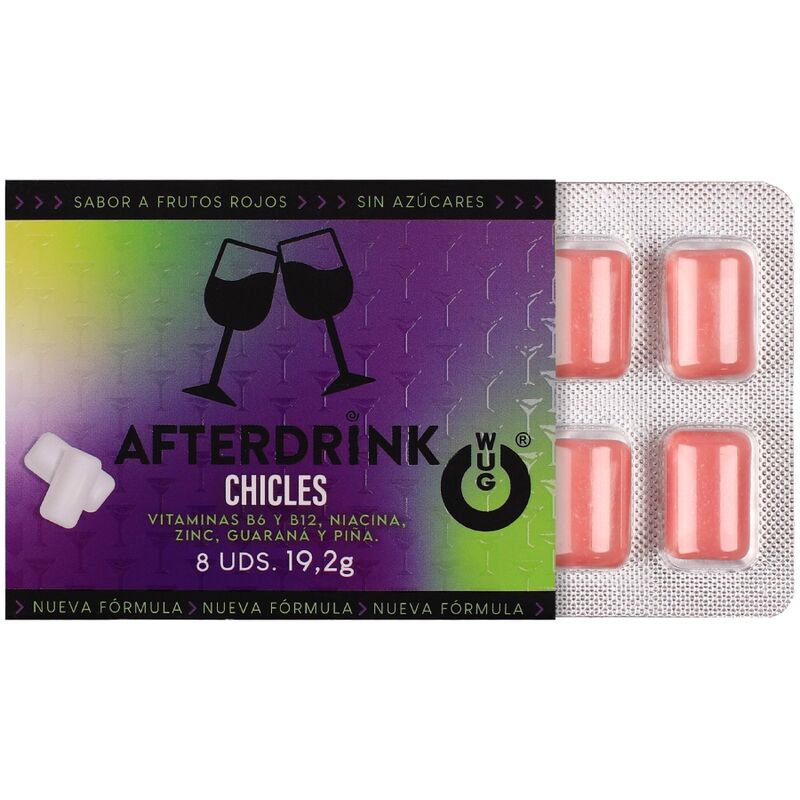 Chewing-Gum Anti-Gueule de Bois Fruits Rouges 8 Unités - Wug