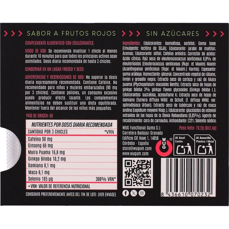 Chewing-Gum Stimulant Désir et Vitalité Intime Climax - Wug