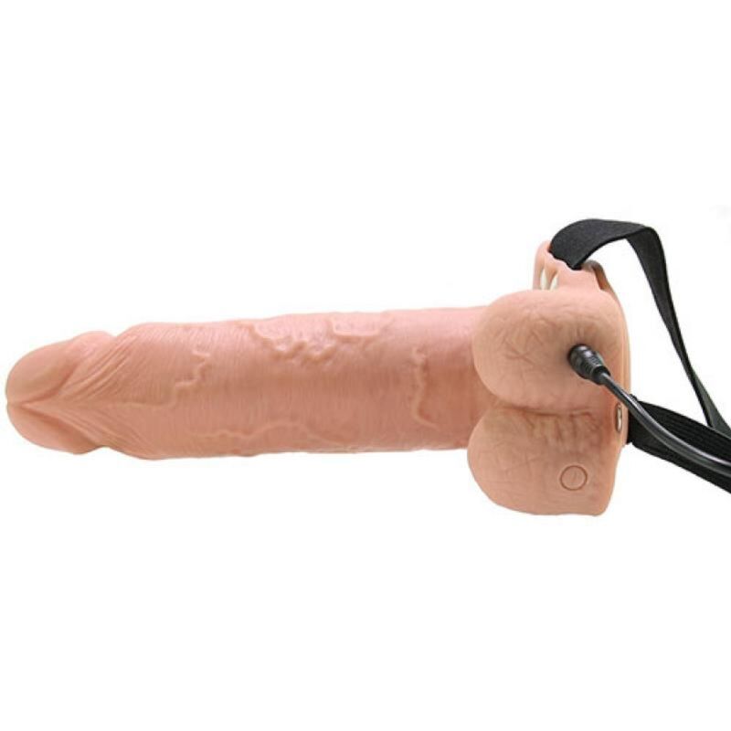 Gode Vibrant Creux Réaliste avec Boules 17,8 cm - Fetish Fantasy Series