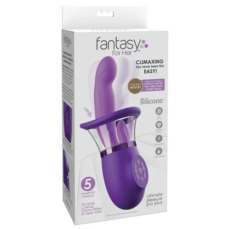 Vibromasseur Lapin Pro Plus Ultimate Pleasure Violet 20,3 cm - Fantasy For Her