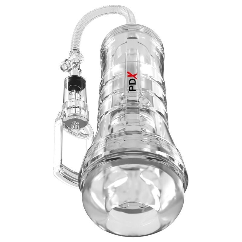 Masturbateur Transparent XXL avec Pompe d'Aspiration 27,3 cm - PDX Elite