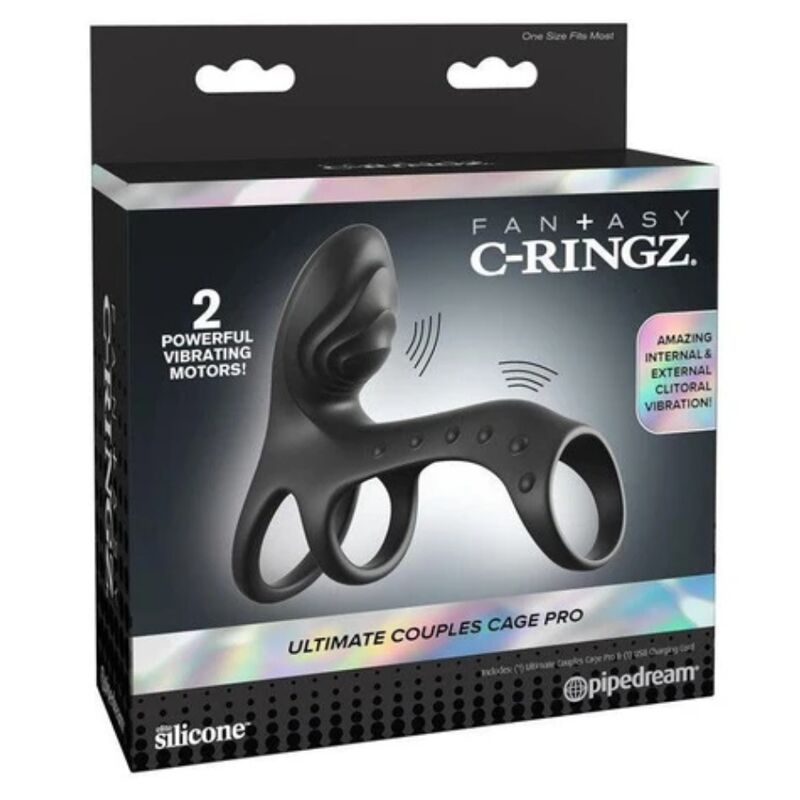 Anneau Pénien Vibrant Ultimate Couples Cage Pro 19,5 cm - Fantasy C-Ringz