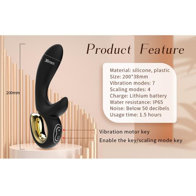 Vibromasseur Lapin Magic Stick Rose Rechargeable - Nalone