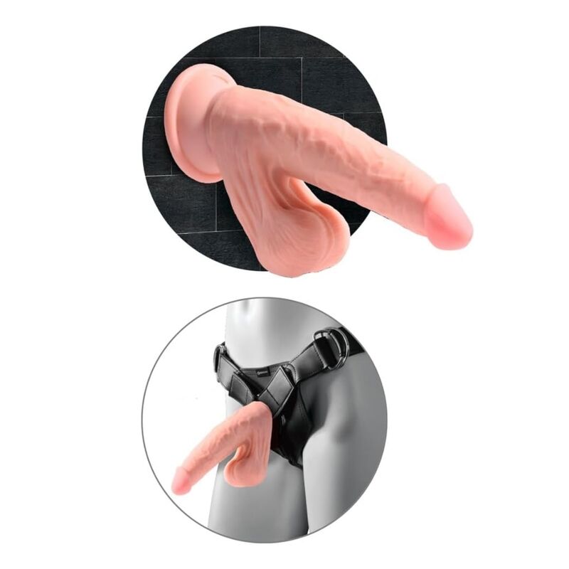 Godemiché Réaliste Triple Densité Testicules Mobiles 23 cm - King Cock