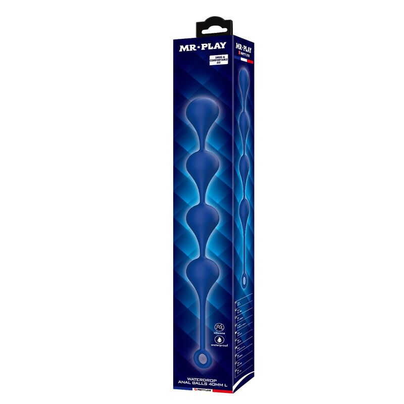 Perles Anales en Silicone Bleues Taille L - MR PLAY