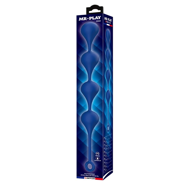Perles Anales Silicone Bleu XL 52,5 cm - MR Play