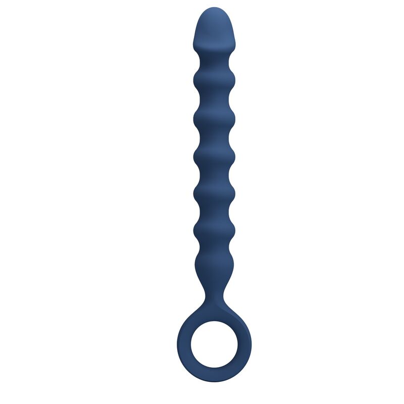 Perles Anales Silicone avec Plug Anal Bleu Ø3,4cm 28,5cm - MR PLAY
