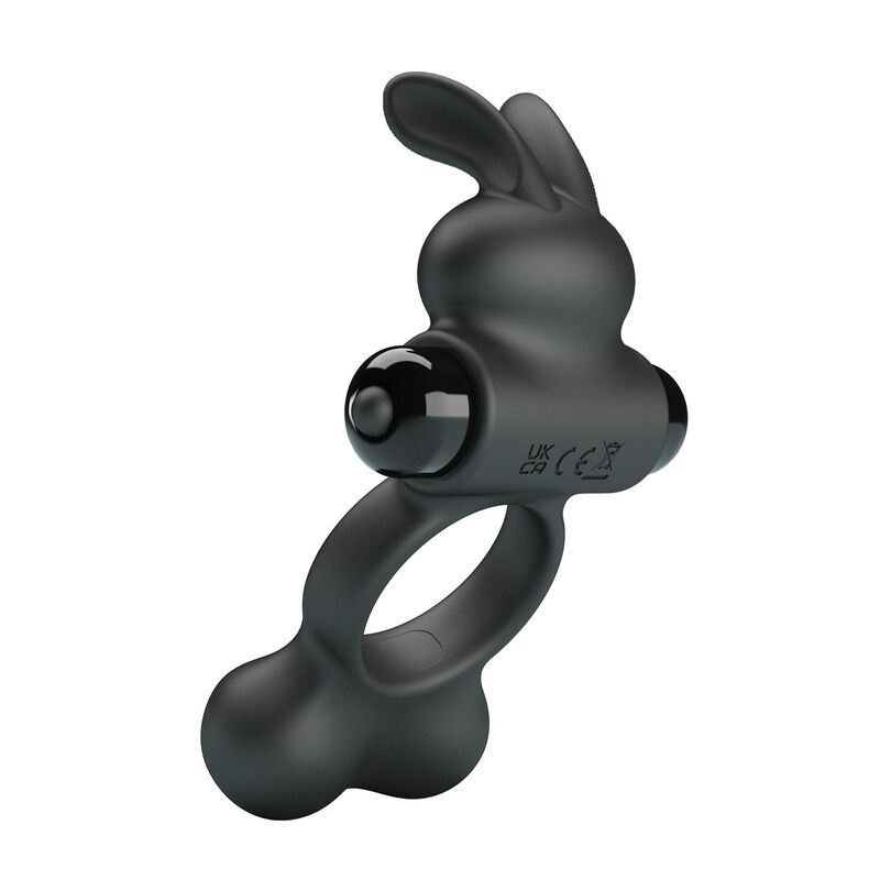 Anneau Vibrant Stimulateur Lapin 10 Fonctions Noir - Pretty Love