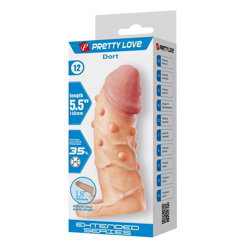 Manchon d'Extension Pénien Dort 14 cm Ø 4 cm Naturel - Pretty Love
