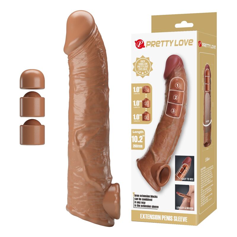 Manchon Extension Pénis Ajustable 26 cm Ø 4 cm Naturel - Pretty Love