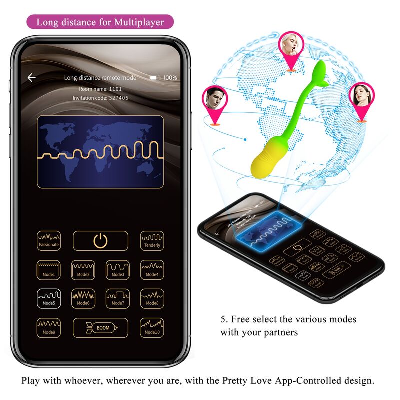 Œuf Vibrant Connecté Pulsen 12 Fonctions USB - Pretty Love