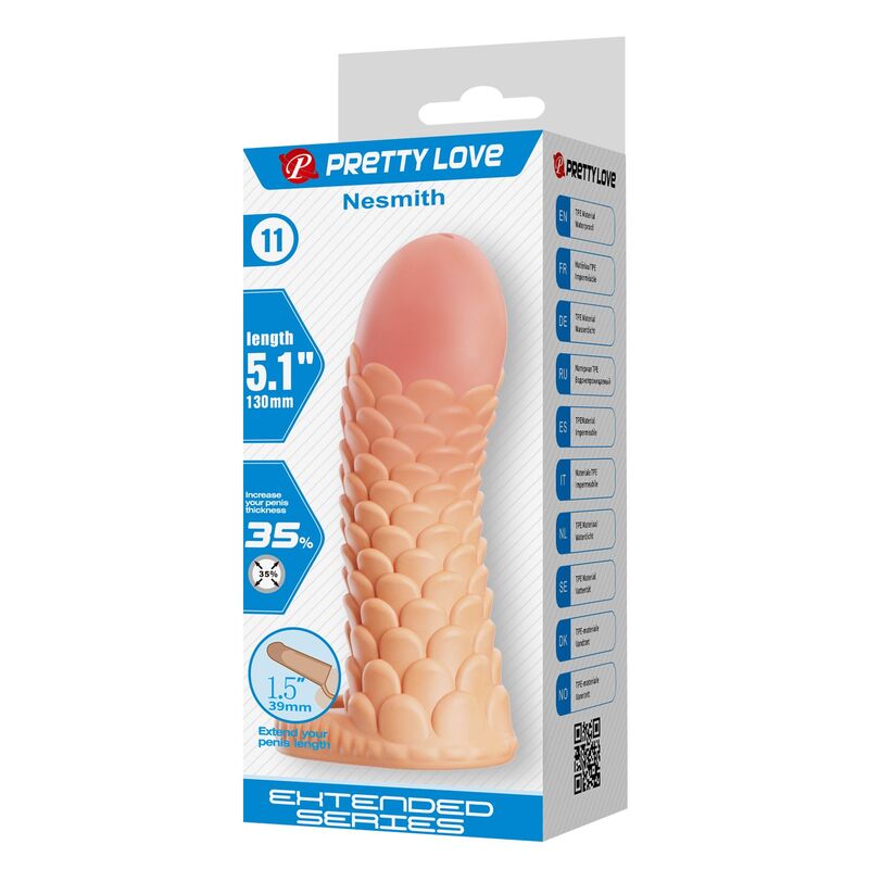 Manchon d'Extension Pénienne Nesmith 13 cm Ø 3,8 cm Naturel - Pretty Love