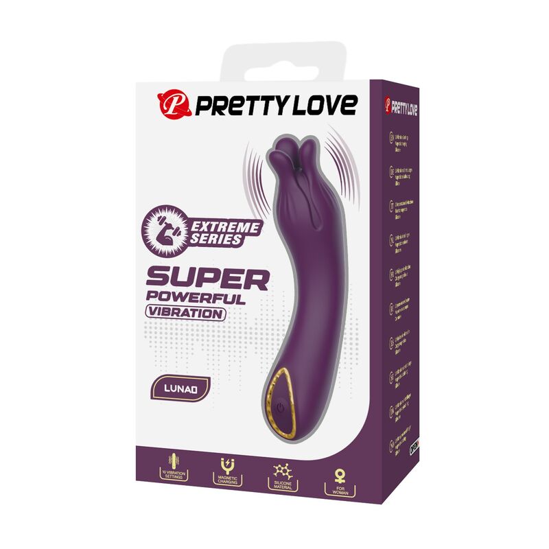Vibromasseur Rechargeable Lunao 10 Fonctions Violet - Pretty Love
