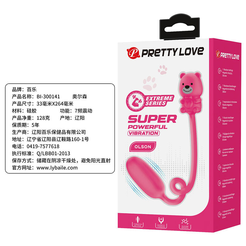 Vibromasseur Balle Olson Télécommande Filaire Rose - Pretty Love