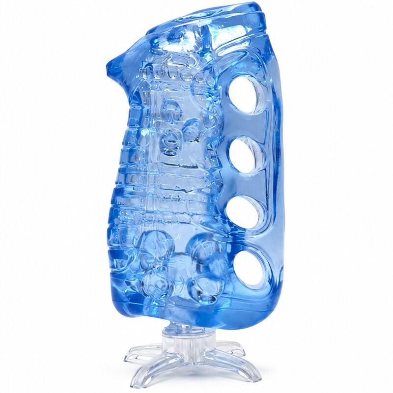 Masturbateur Manuel FleshSkins Grip Blue Ice Translucide - Fleshlight