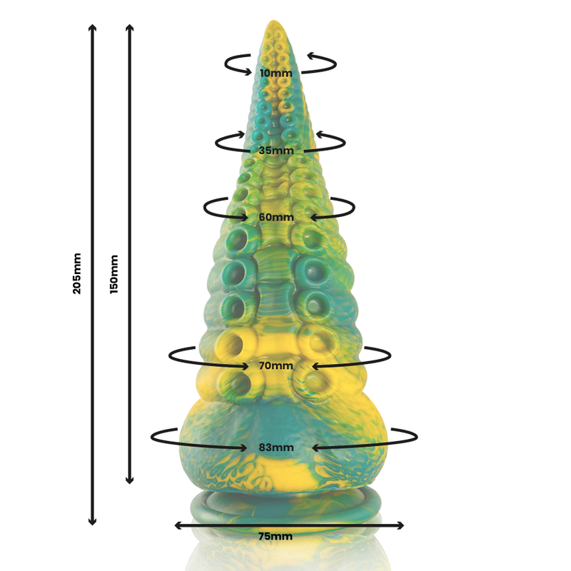 Gode Tentacule Cetus Vert Grande Taille 20,5 cm - Epic