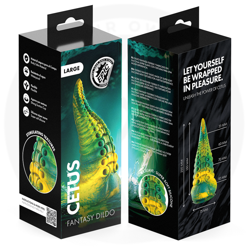 Gode Tentacule Cetus Vert Grande Taille 20,5 cm - Epic