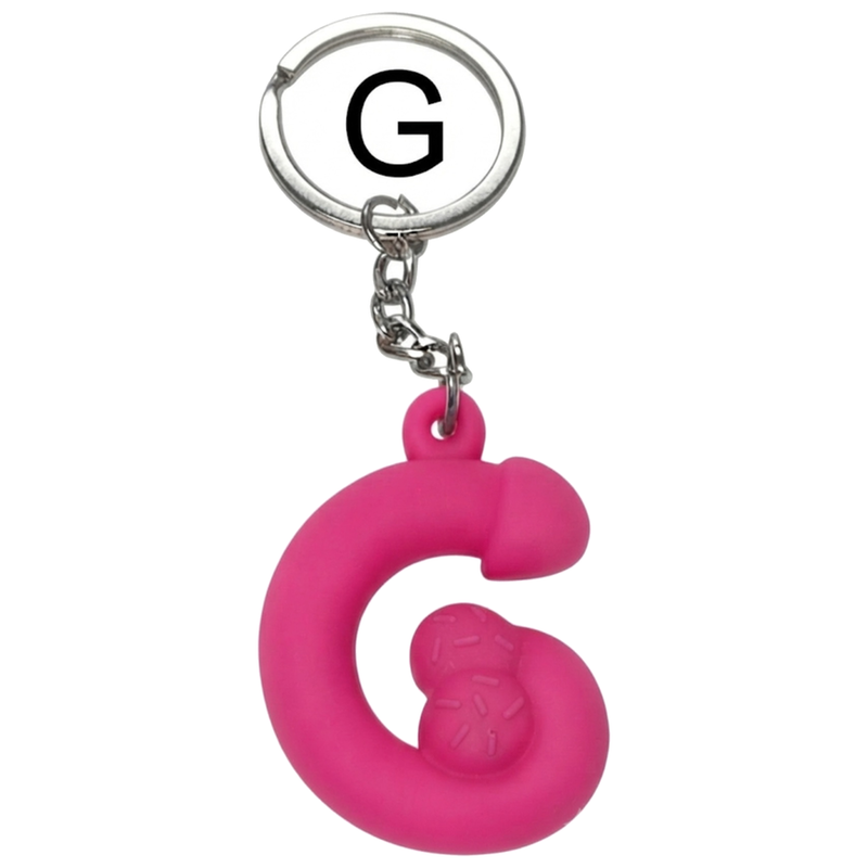Porte-clés Pénis Lettre G Fuchsia Parfumé Fraise - Diablo Picante