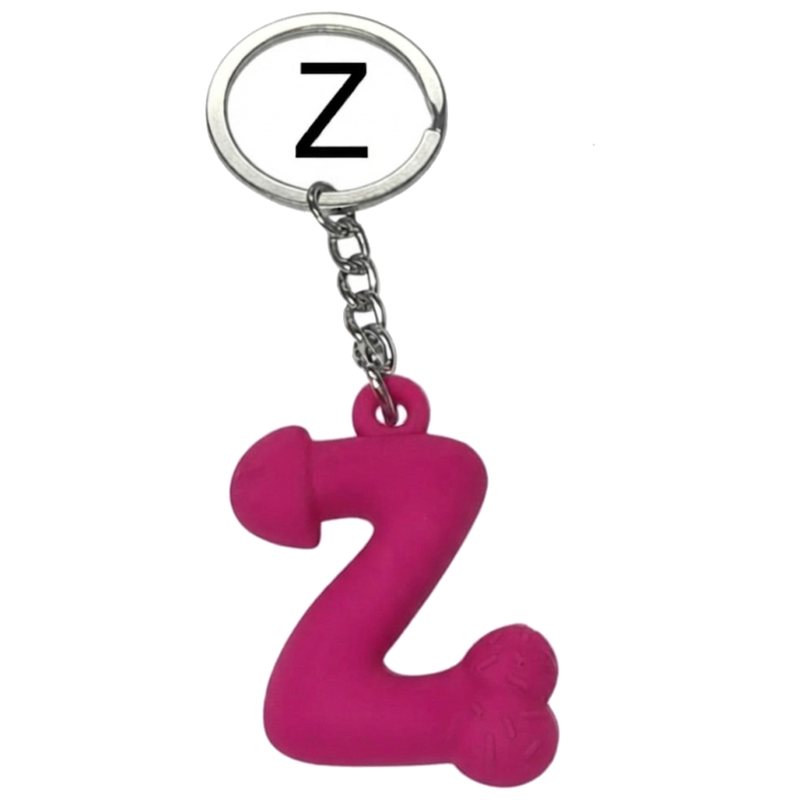 Porte-clés Pénis Fuchsia Lettre Z Parfumé Fraise - Diablo Picante