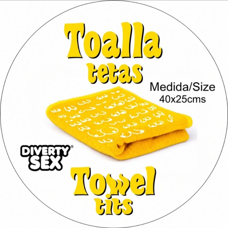 Serviette Jaune Motif Seins 40x15 - Diablo Picante