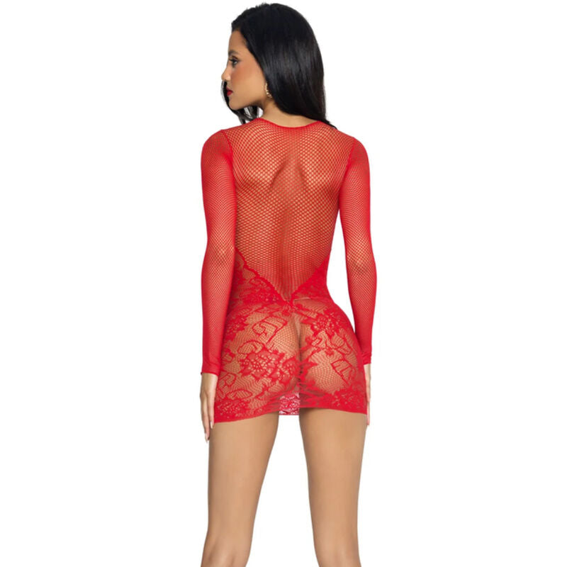 Leg Avenue Minirobe Résille Dentelle Lingerie Sexy Rouge One Size
