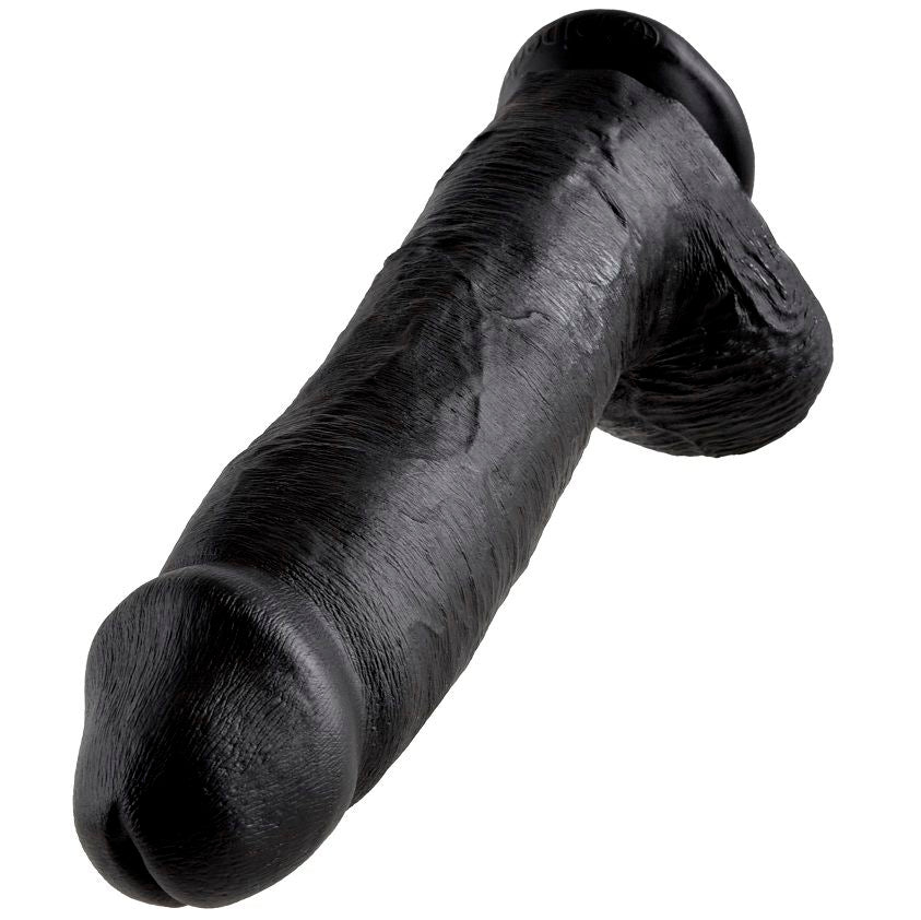 Gode Réaliste Noir avec Boules 30,48 cm - King Cock