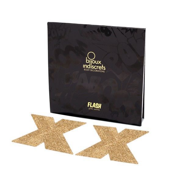 Bijoux Indiscrets – Nippies Croix Dorées – Modèle Flash