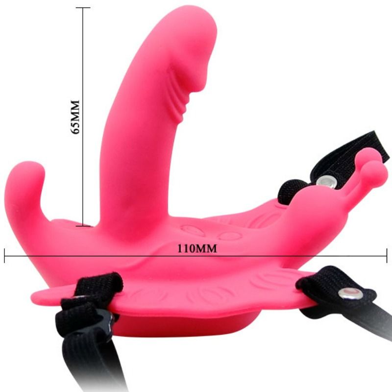 Baile - Harnais Vibrant en Forme de Papillon avec Mini Gode pour Femme