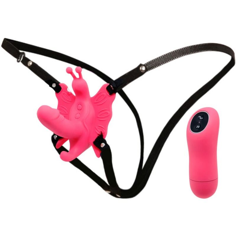 Baile - Harnais avec Mini Gode Vibrant en Forme de Papillon pour Femme