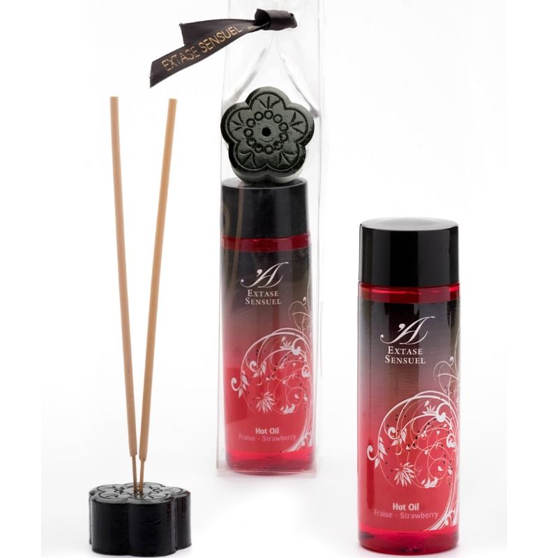Huile Massage Chauffante Extase Sensual Fraise 100ml - Extase