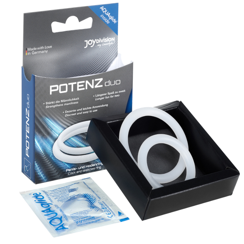 Cockrings POTENZduo Kit 2 Anneaux Blanc Taille M - JoyDivision