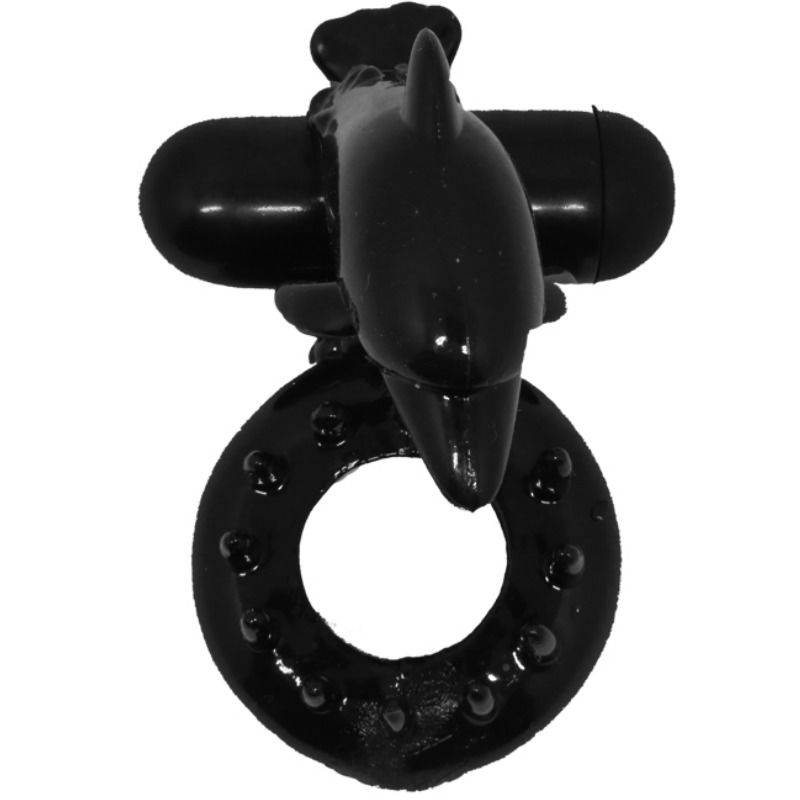 Baile - Anneau Pénien Vibrant avec Dauphin Sweet Ring - Noir