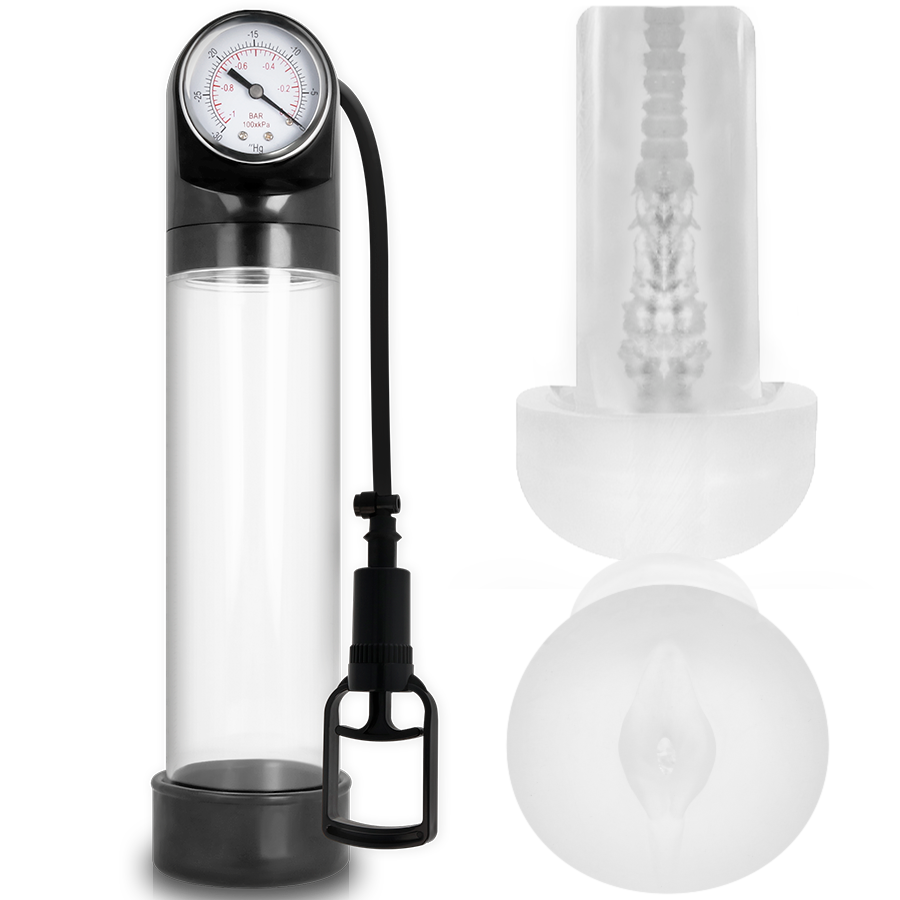 Pompe à pénis RX9 transparente avec masturbateur - Pump Addicted - PUMP ADDICTED