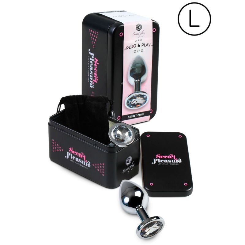 Secret Play - Plug Métal Bijou Transparent - Taille L