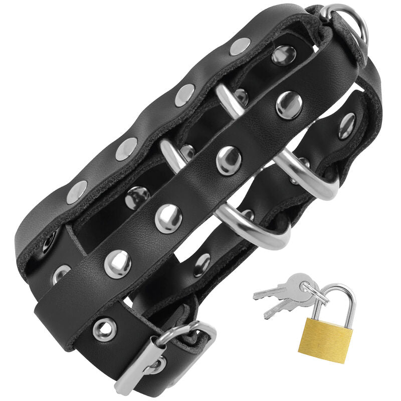 Darkness – Cage de chasteté cuir avec cadenas