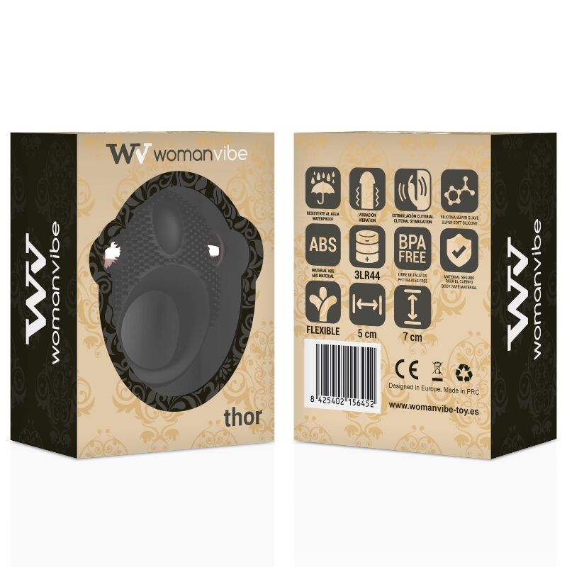 Anneau vibrant Thor avec stimulateur clitoridien - Womanvibe - WOMANVIBE